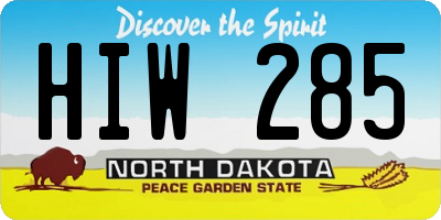 ND license plate HIW285
