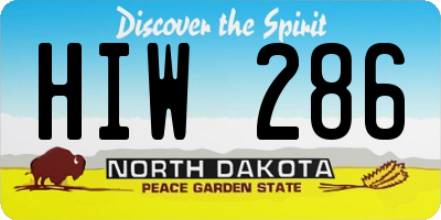 ND license plate HIW286