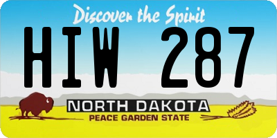 ND license plate HIW287