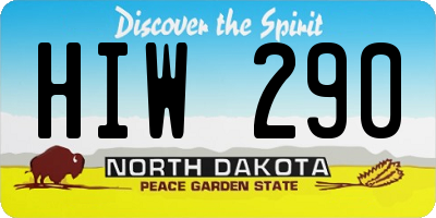 ND license plate HIW290