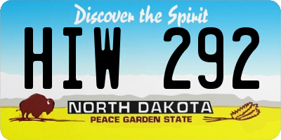 ND license plate HIW292