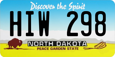 ND license plate HIW298