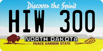 ND license plate HIW300