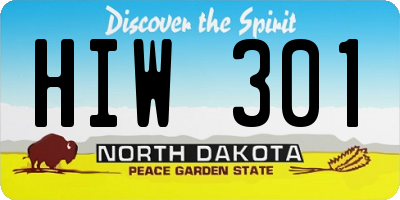 ND license plate HIW301