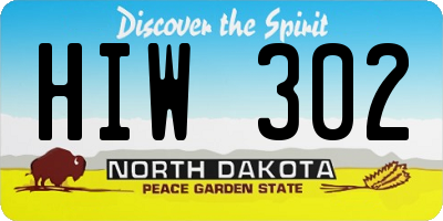 ND license plate HIW302