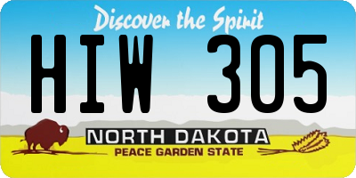 ND license plate HIW305