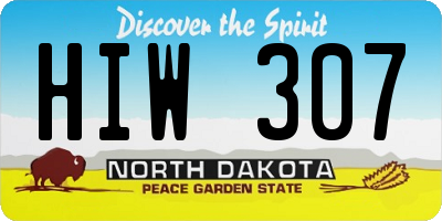 ND license plate HIW307