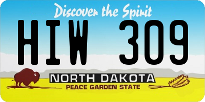 ND license plate HIW309