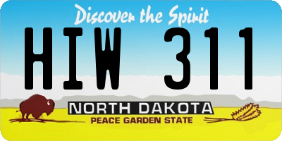 ND license plate HIW311