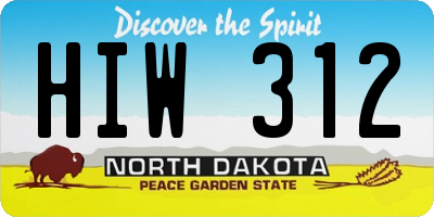 ND license plate HIW312