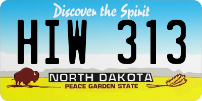 ND license plate HIW313