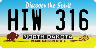 ND license plate HIW316