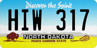 ND license plate HIW317