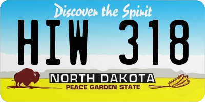 ND license plate HIW318