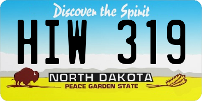 ND license plate HIW319