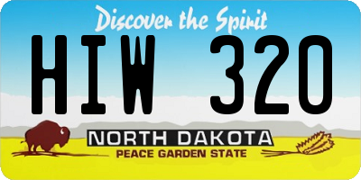 ND license plate HIW320