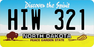 ND license plate HIW321