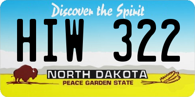 ND license plate HIW322