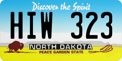 ND license plate HIW323