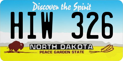 ND license plate HIW326