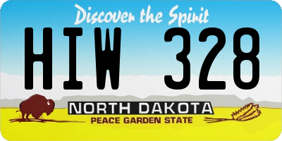 ND license plate HIW328