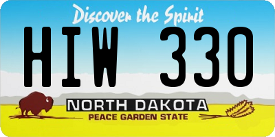 ND license plate HIW330