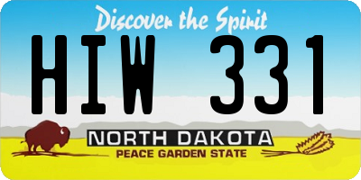 ND license plate HIW331