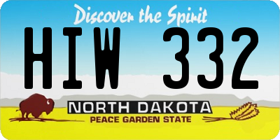 ND license plate HIW332