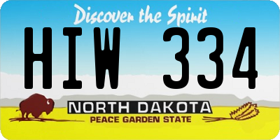 ND license plate HIW334