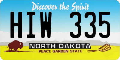 ND license plate HIW335