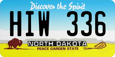 ND license plate HIW336