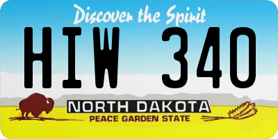 ND license plate HIW340