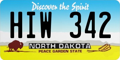 ND license plate HIW342