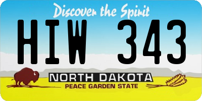 ND license plate HIW343