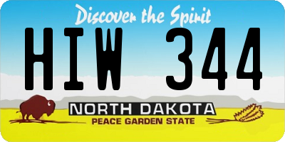 ND license plate HIW344