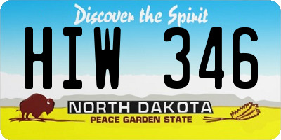 ND license plate HIW346