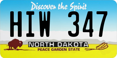 ND license plate HIW347