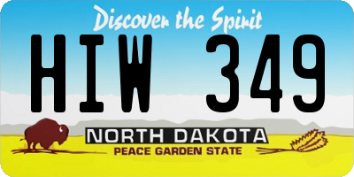 ND license plate HIW349