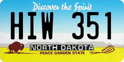 ND license plate HIW351