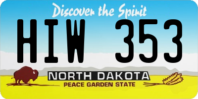 ND license plate HIW353