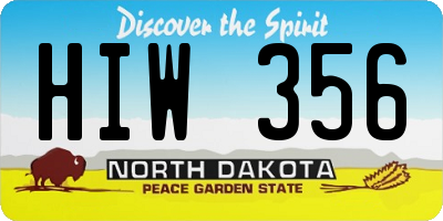 ND license plate HIW356