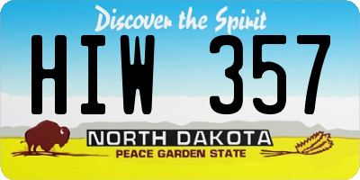 ND license plate HIW357