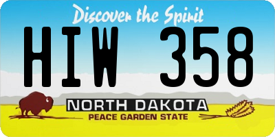 ND license plate HIW358