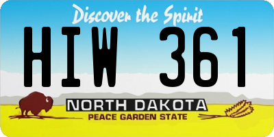 ND license plate HIW361