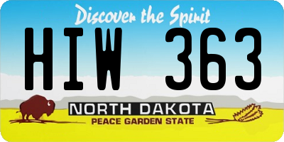 ND license plate HIW363