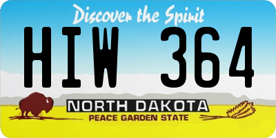 ND license plate HIW364