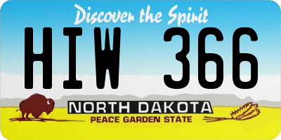 ND license plate HIW366