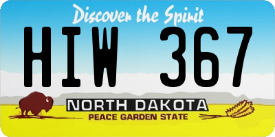 ND license plate HIW367