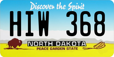 ND license plate HIW368