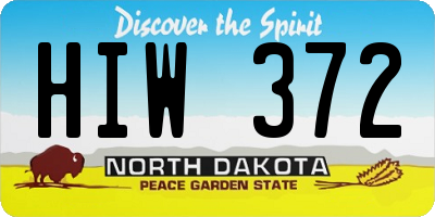 ND license plate HIW372